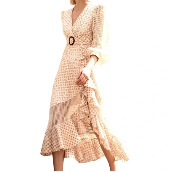 PATBO Eyelet and Mesh MIdi Dress - Picture 2 of 9